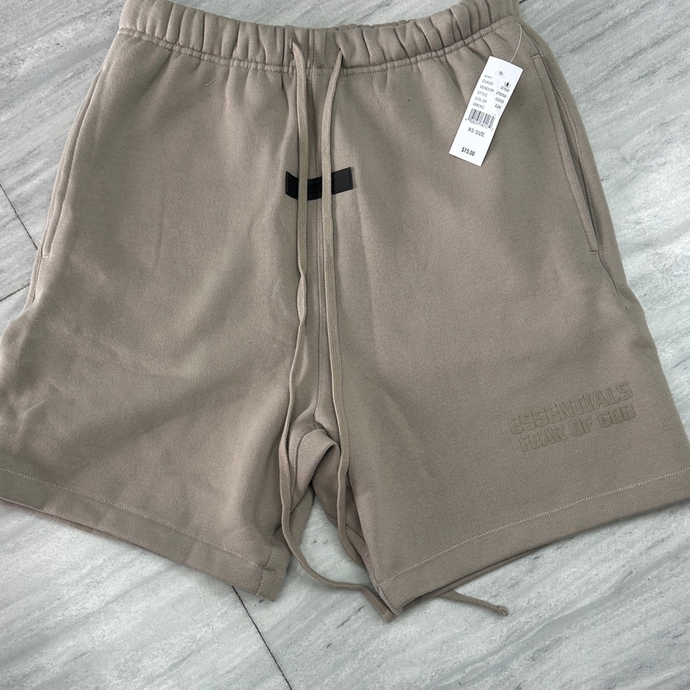 Essentials Beige Athletic Men Shorts